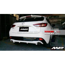 Mazda 3 BM 14-16 Hatchback V Style Rear Bumper Diffuser